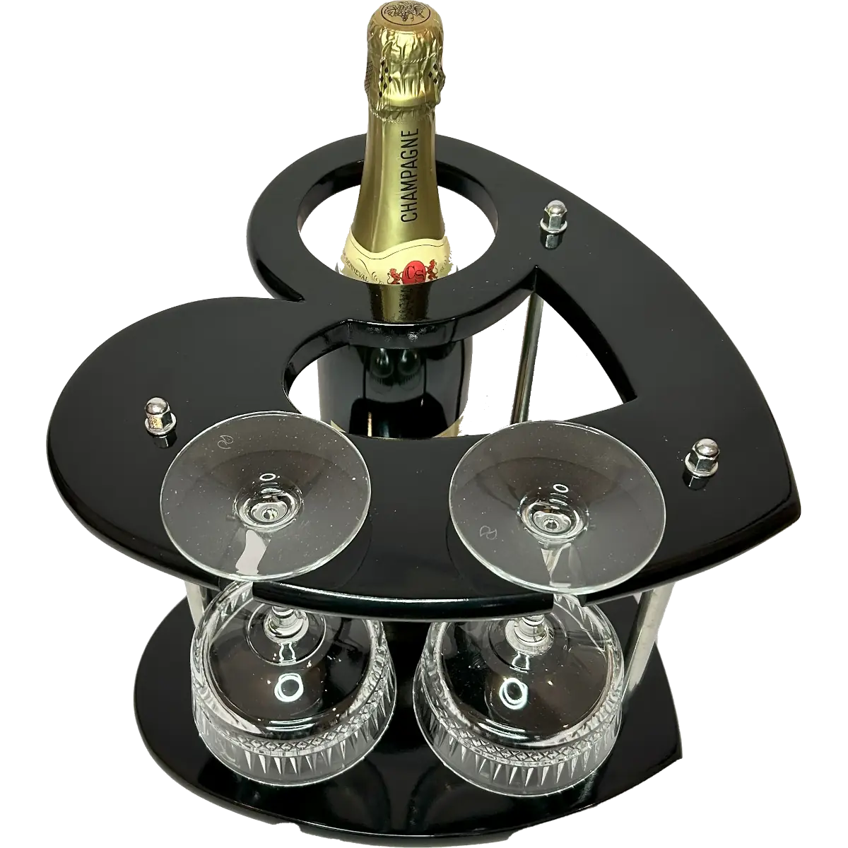 Wine Glasses and Bottle Stand - Elegant Design